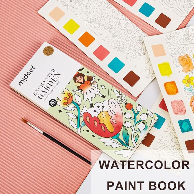 Pocket Watercolor Book Set, Watercolor Painting Book,Watercolor Bookmarks for Kids, Beginning, Students Painters Christmas Gifts (1PCS-A)