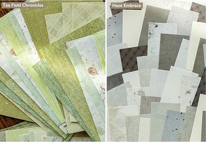 300 Pcs Scrapbook Paper Kit - 6 Pack Textured&Printed Decoupage Paper Assorted Set Colorful Special Mixed For Scrapbooking Supplies Junk Journaling Bullet Cards Making Craft Collage 4.13X2.44 Inch