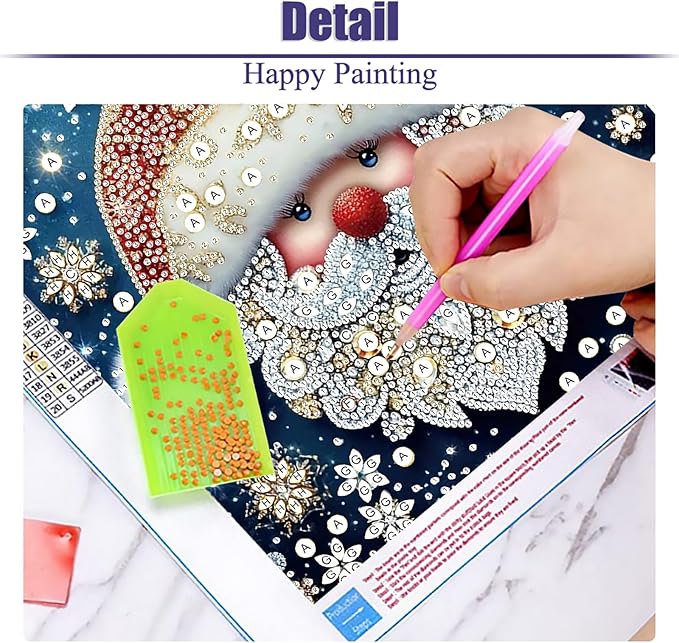 STGLCR 5d Christmas Diamond Painting Kits, Special Shaped Santa Claus Diamond Art Kits for Adults Snowflake Paint with Diamonds Gem Art,Full Drill Diamond Arts and Crafts for Decor 12 * 12 inch