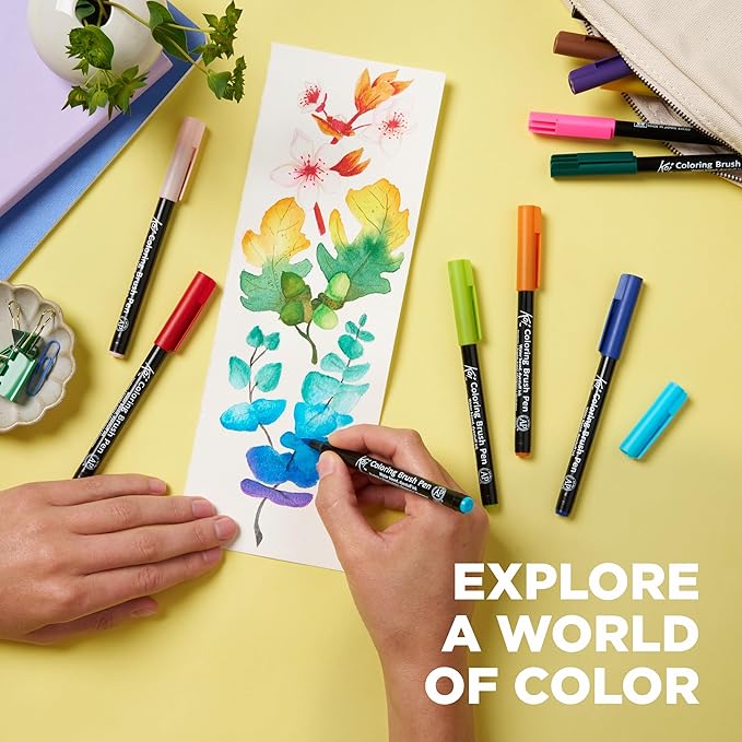 SAKURA XBR-12SA 12-Piece Koi Assorted Coloring Brush Pen Set