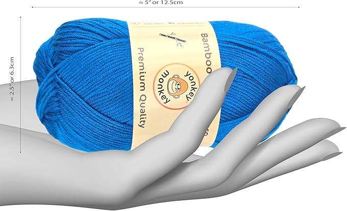 10-Pack of Yonkey Monkey 500 Grams Yarn - 70% Rayon derived from Bamboo, 30% Cotton - Imported - Blue 9056