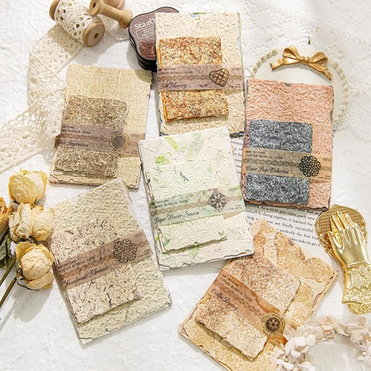 168PCS Vintage Scrapbook Paper Textured Journaling Scrapbooking Supplies Kit Retro Decorative Craft Paper Assorted for Bullet Junk Journals Card Making Craft DIY, Light Series