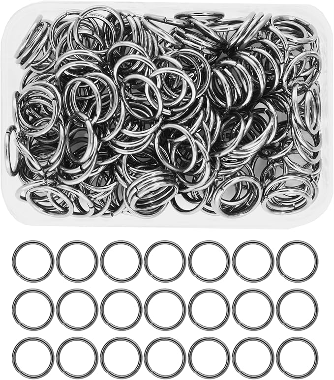 Mandala Crafts Assorted Gunmetal Jump Rings Jewelry Findings Metal O Rings for Jewelry Making Supplies - 150 16mm Small Open Jump Rings Kit for Necklace Earring