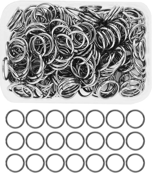 Mandala Crafts Assorted Gunmetal Jump Rings Jewelry Findings Metal O Rings for Jewelry Making Supplies - 150 16mm Small Open Jump Rings Kit for Necklace Earring