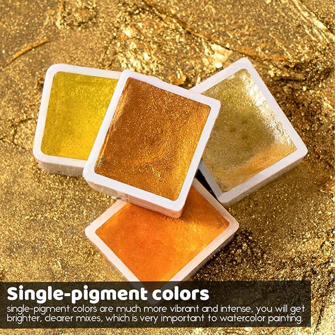 Paul Rubens Watercolor Paint, 12 Assorted Colors with Glitter Sparkle Effect, Professional Grade for Aritsts Adults Begginners, Portable and Compact Art Supplies