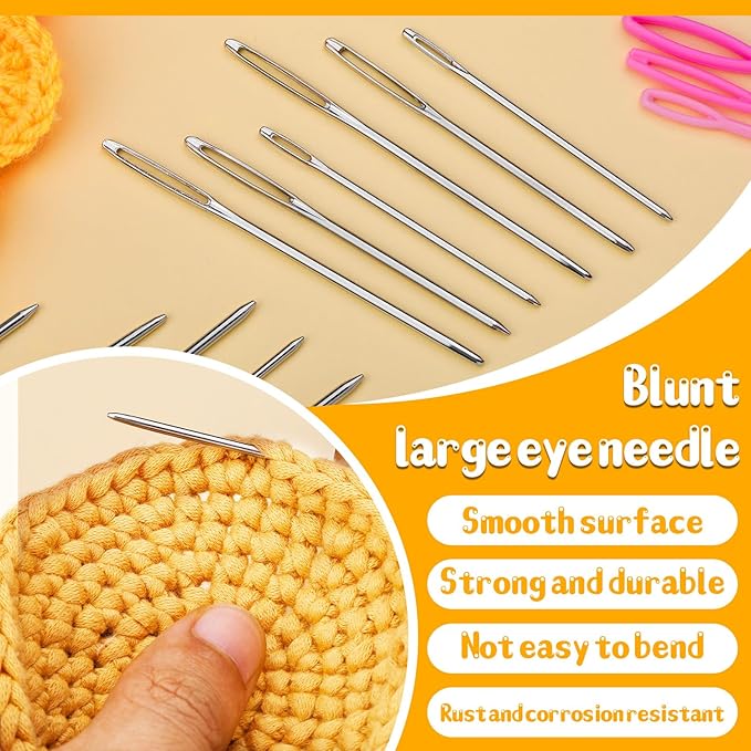 UOOU 73 Pcs Yarn Needles Set, Tapestry Needle, Darning Needles for Yarn, Yarn Needles Large Eye, Plastic Needles for Yarn, Knitting, Crocheting and Sewing