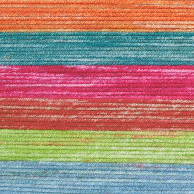 Lion Brand Yarn, Mandala Ombré Variegated Yarn for Crocheting, Knitting, and Crafts, Happy, 3 Pack, Soft, Acrylic Fiber for Cozy Blankets, Worsted Weight Sweaters and Colorful Shawls