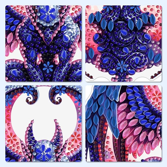 MXJSUA Gargoyle Diamond Painting Art Window Suncatchers, Diamond Art Kits for Adults Hanging Ornaments with Chain, 5D Special Shape Crystal Diamond Pendant Accessories for Decor Gift 8x8 Inch