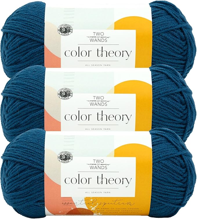Lion Brand Yarn, Color Theory Worsted Weight Yarn for Knitting and Crochet, Lagoon, 3 Pack, Acrylic Fiber with Modern Color Palette, Perfect for Sweaters, Hats and Cozy Blankets
