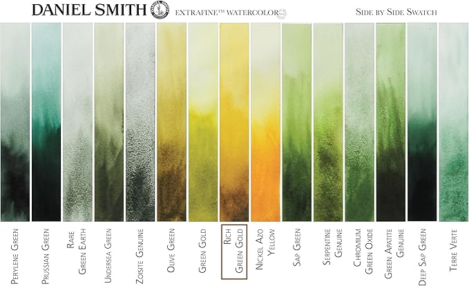 Daniel Smith Extra Fine Watercolor Paint, 5ml Tube, Rich Green Gold, 284610099