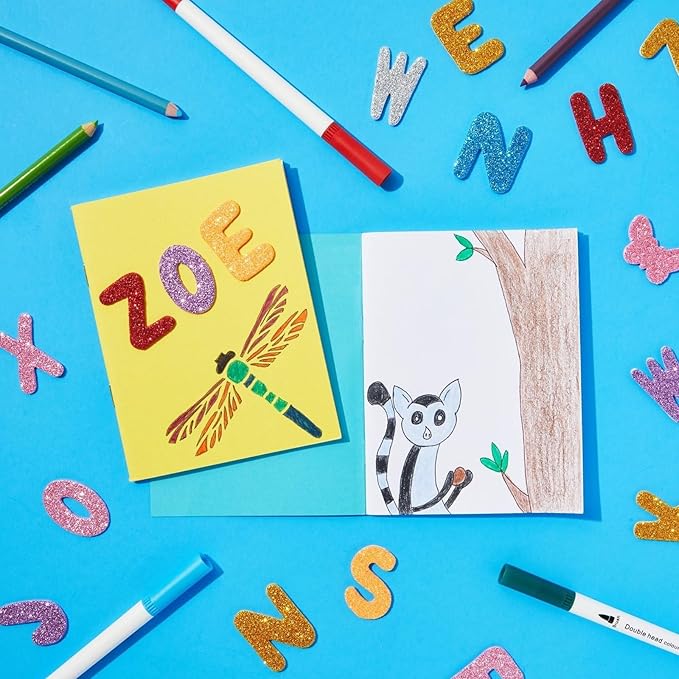 paper junkie 24 pack blank books for kids to write stories, a6 colorful notebooks bulk, 4.3x5.5 in unlined travel journals scrapbooks for students sketching