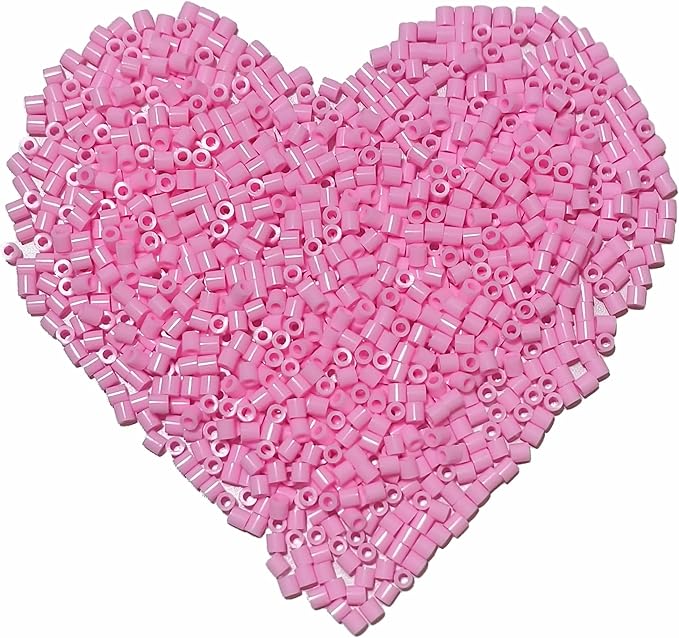 yowamho 3000pcs beads fuse beads - 5mm pink melting beads for crafts, hama beads bulk refill kit.