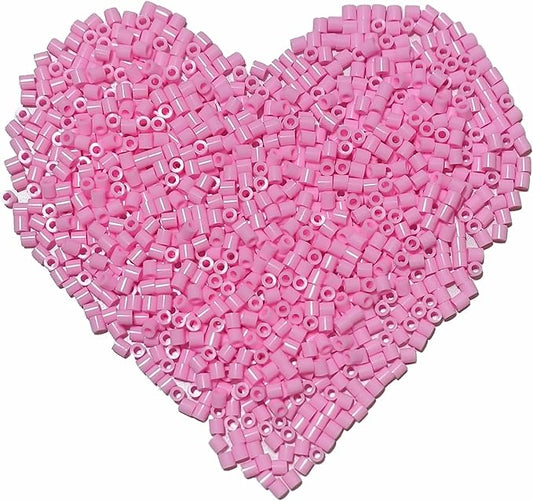yowamho 3000pcs beads fuse beads - 5mm pink melting beads for crafts, hama beads bulk refill kit.