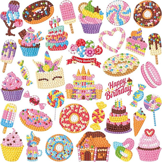 Labeol Diamond Art Kits for Kids Boys and Girls Ages 6-8-10-12 Easy to DIY Creative Diamond Art Sticker Craft by Numbers Kits for Kids and Adult Beginners (Sweet)