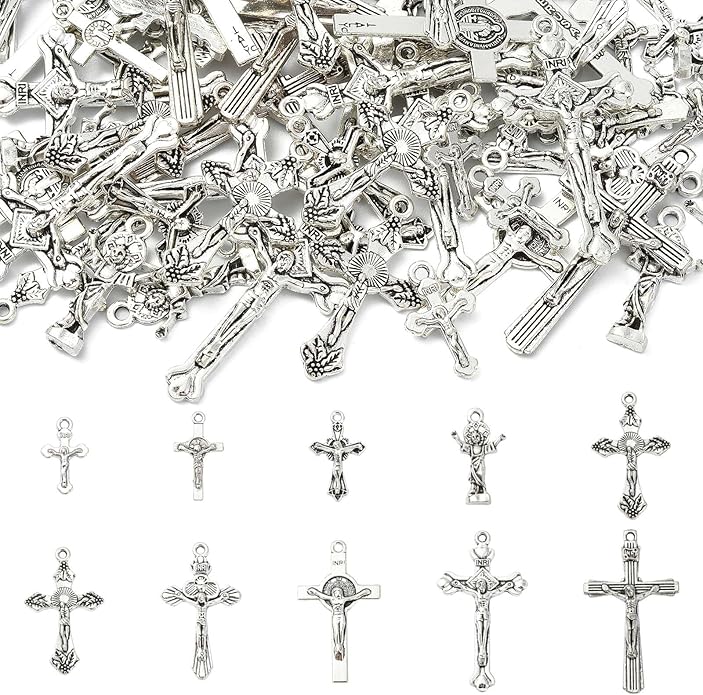 Antique Silver Cross Drink Insect Animal Theme Charms for DIY Jewelry Bracelet Necklace Earring Keychain Decor