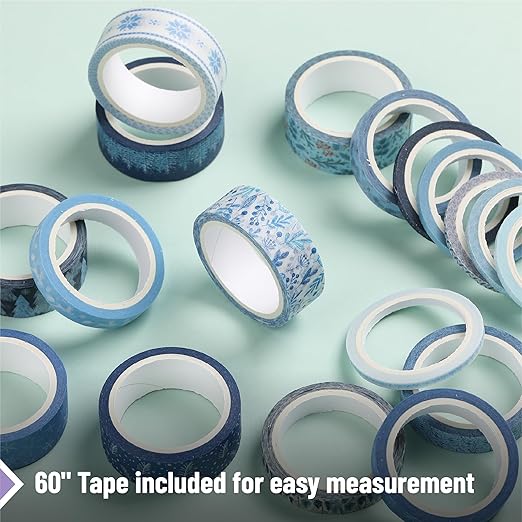 Mr. Pen- Washi Tape Set, 21 Rolls, Assorted Sizes, Ocean Breeze, Washi Tape for Journaling