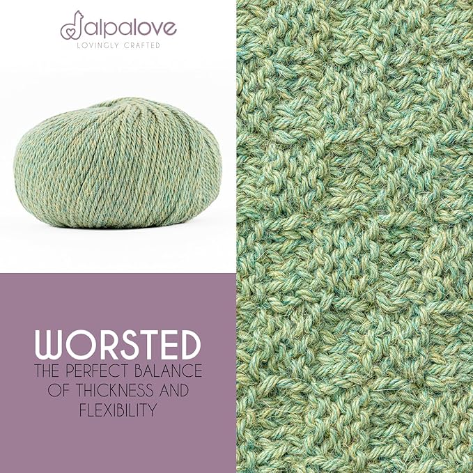 Worsted Set (6 x 1.75 oz) Super Soft Baby Alpaca Knitting Yarn Linden Blossom 656 Yards