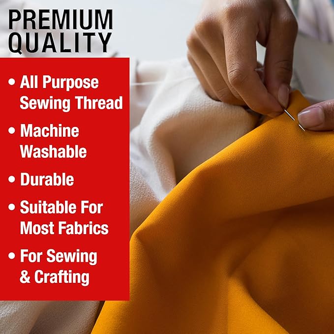 SINGER Polyester Sewing Thread Set - 30 Assorted Colors, 50 Yards per Mini Thread Spool, Sewing Kit Includes 5 Large Eye Hand Needles, 1 Needle Threader, Suitable for Hand and Machine Sewing