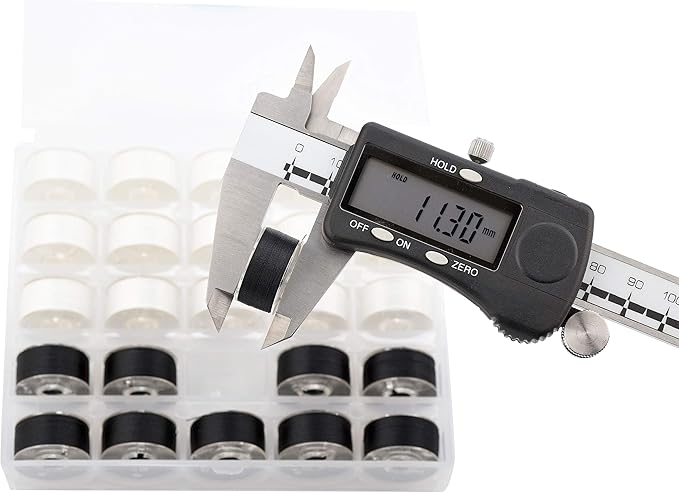 Simthread 25pcs 15White+10Black Prewound Bobbin Thread Size A Class 15 (SA156) 60WT with Clear Storage Plastic Case Box 70D/2 Compatible with Brother Embroidery Thread Sewing Thread Machine DIY