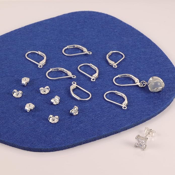925 sterling silver leverback french hooks - hypoallergenic earring backs with jump rings set - dangle hooks sterling silver findings supplies for jewelry making