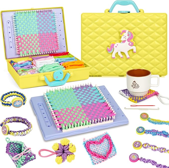 ZQIN Friendship Bracelet Making Kit for Girls 8+ Quick Maker DIY Arts and Crafts Toys, Best Christmas & Birthday Gifts for 6-12 Year Old Girls (Yellow)