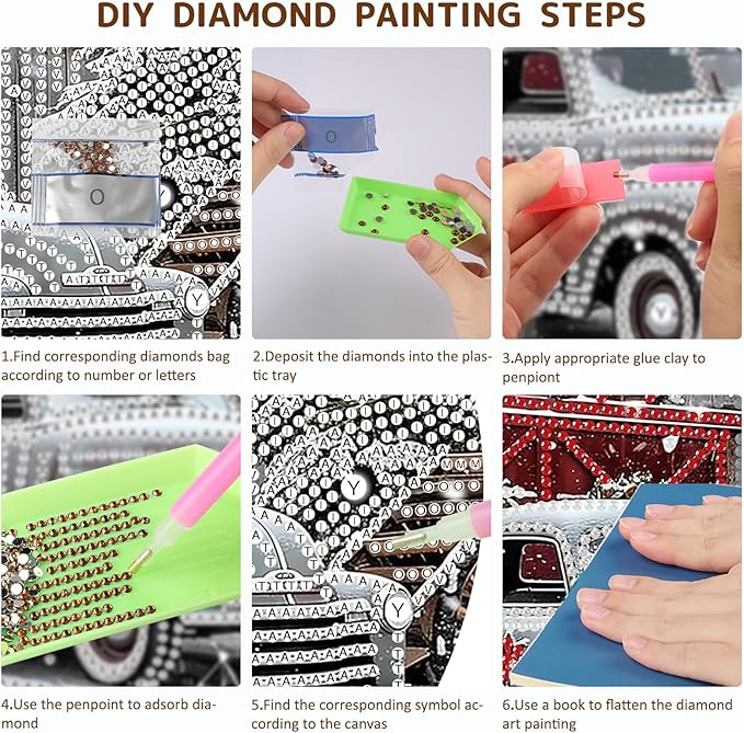 SENQAO Christmas Diamond Art Hanging Kits for Adults Kids, Farmhouse Truck Diamond Art Suncatchers, 5D Special Shape Diamond Painting Pendant Window Ornament Gifts for Home Door Wall Decor