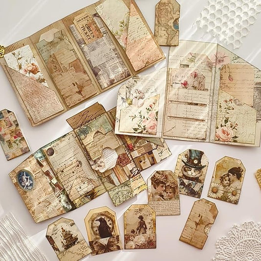 Junk Journal Supplies, Vintage Decorative Scrapbook Supplies for Junk Journal Card Making Picture Art Collage DIY