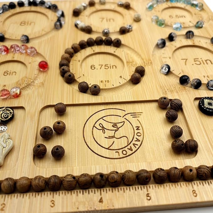 NOAVAOL Bead Boards for Jewelry Making, Combi Bamboo Beading Board for Jewelry Bracelet Making, Beading Trays Jewelry Design Mats for Bracelet, DIY Design Bamboo Jewelry Making Supplies