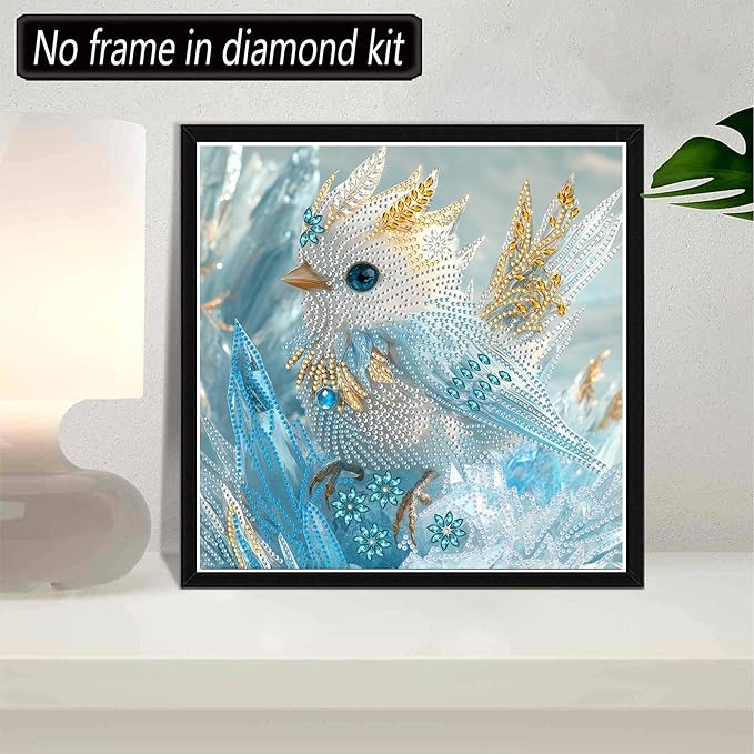 SKRYUIE DIY Diamond Art Kits for Adults Bird Special Shape - 5D Diamond Painting Kits for Adults Animal - Crystal Embroidery Cross Stitch - Craft for Wall & Office Decor 12 x 12 Inch c11