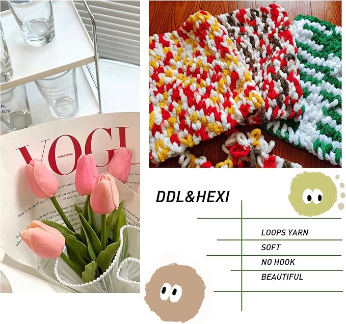 DDL&HEXI 3 of Loop Yarn Finger Knitting Yarn (130)