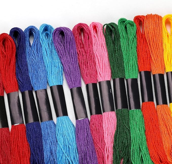 Embroidery Floss 16 Skeins 8.7 Yard Rainbow Colors Friendship Bracelet String Cross Stitch Threads for Jewelry Making Bracelet Stitching Thread Floss Bracelets Making Yarn