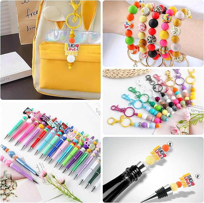 160Pcs 12mm Silicone Beads for Keychain Making Bracelet Necklace, Bulk Round Silicone Beads for Pens(Orange)