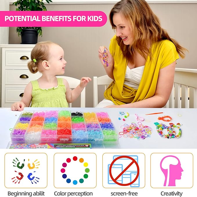 YYOODS 11000+Rubber Band Bracelet kit, Loom Bracelet Making Kit for Girls,Rubber Bands Refill Loom Set,for Kids Friendship Bracelet Kids Girls Birthday Gift Kits
