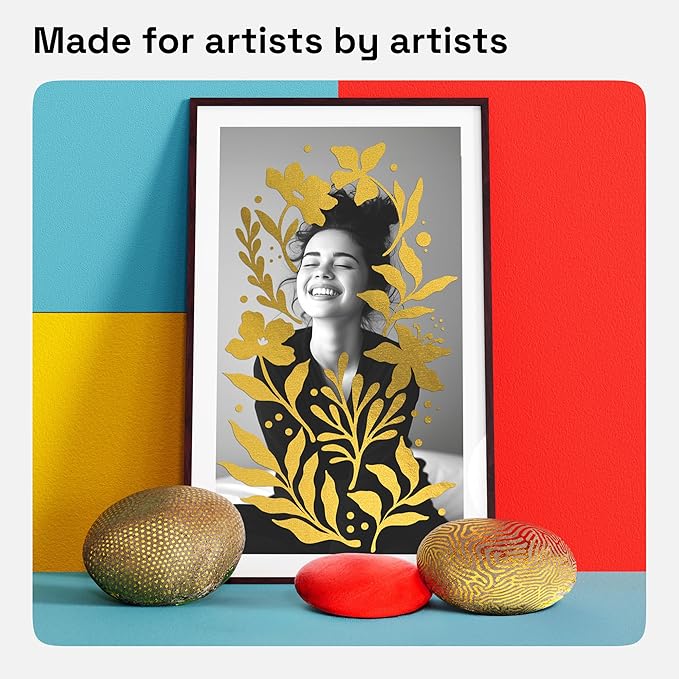 ARTISTRO 5 Gold Acrylic Paint Markers - Paint Pens for Drawing, Brush + Fine Tips - For Fabric, Rock, Glass, Wood, DIY, Eggs - Art & Craft Supplies for Adults, Teens, Kids - Easter Basket Stuffers