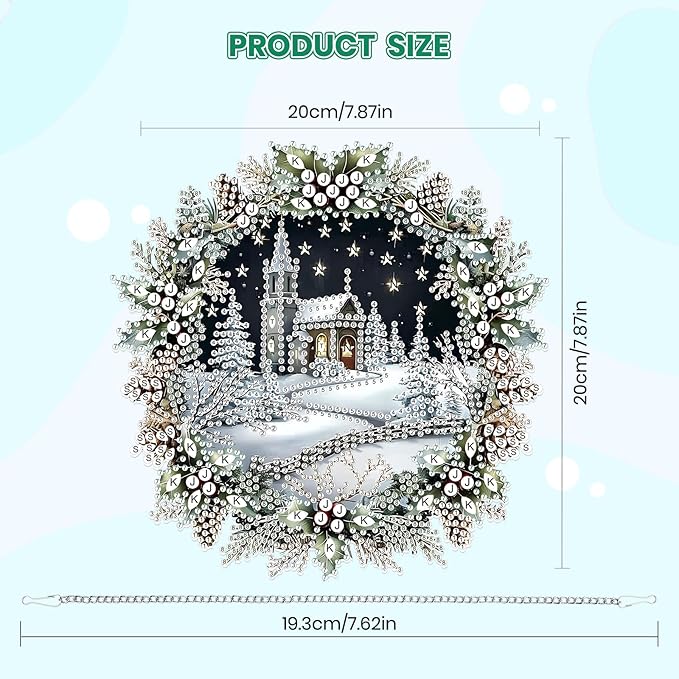 MOGTAA Christmas Diamond Art Hanging Kits for Adults Kids, Christmas Winter Diamond Art Suncatchers, 5D Special Shape Diamond Landscape Painting Window Pendant Kit for Home Garden Wall Decor