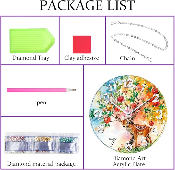 Pavemlo Hanging Diamond Art Kits for Adults Deer – 8x8 Inch Double-Sided Acrylic Board DIY Crystal Diamond Suncatcher Pendant, Sparkling Home Wall or Window Decoration Handmade Gifts