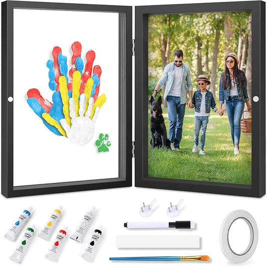 omrhvi family handprint kit, diy craft keepsake photo frame, hand print ornament kits, family gifts for new parents & mom & baby, grandparents, couples, father's day, mother's day, anniversary