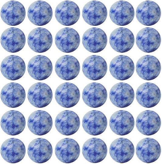 Natural Stone Beads 100pcs 6mm Blue White Sodalite Round Real Stone Beading Loose Gemstone Hole 1mm DIY Charm Smooth Beads for Bracelet Necklace Earrings Jewelry Making (Blue White Sodalite, 6mm)