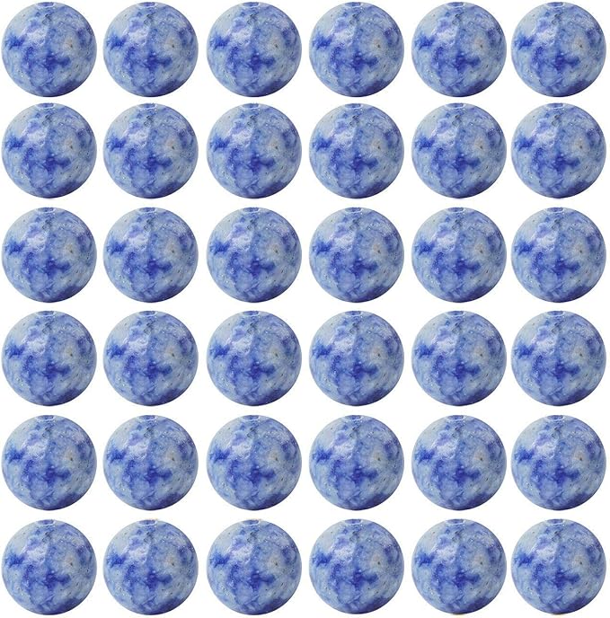 Natural Stone Beads 100pcs 10mm Blue White Sodalite Round Genuine Stone Beading Loose Gemstone Hole 1mm DIY Charm Smooth Beads for Bracelet Necklace Earrings Jewelry Making (Blue White Sodalite, 10mm)