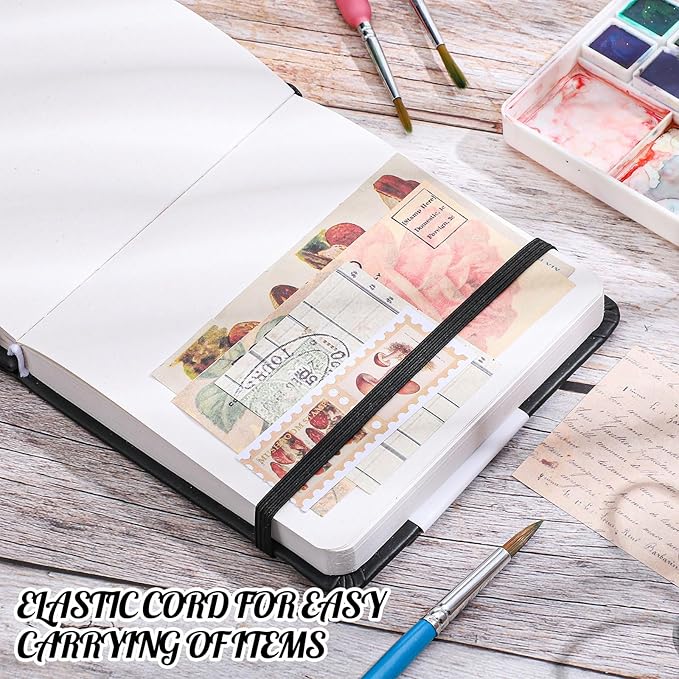 Hardcover Pocket Sketchbook, 5" x 5" Square Mini Sketchbook, 98lb/160gsm Heavyweight Tiny Sketch Book, 80 Sheets Small Travel Drawing Journal for Adults, Artist, Ideal for Gift (Black)