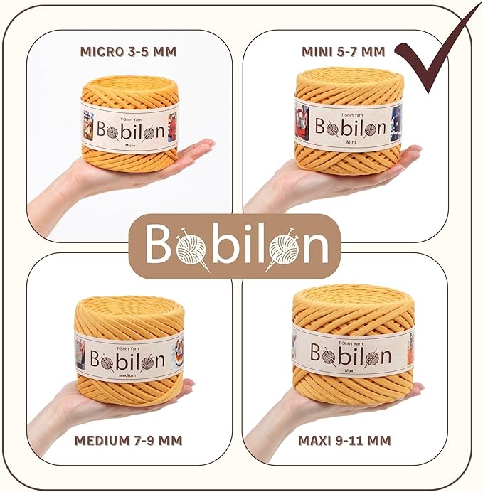 T-Shirt Yarn – 5-7 mm Jersey Ribbon for Crochet, Knitting, Macrame, DIY Crafts – 100 m / 110 Yards – Cotton Fettuccini Zpagetti Thread – Ideal for Bags, Rugs, Baskets – Sweet Brownie
