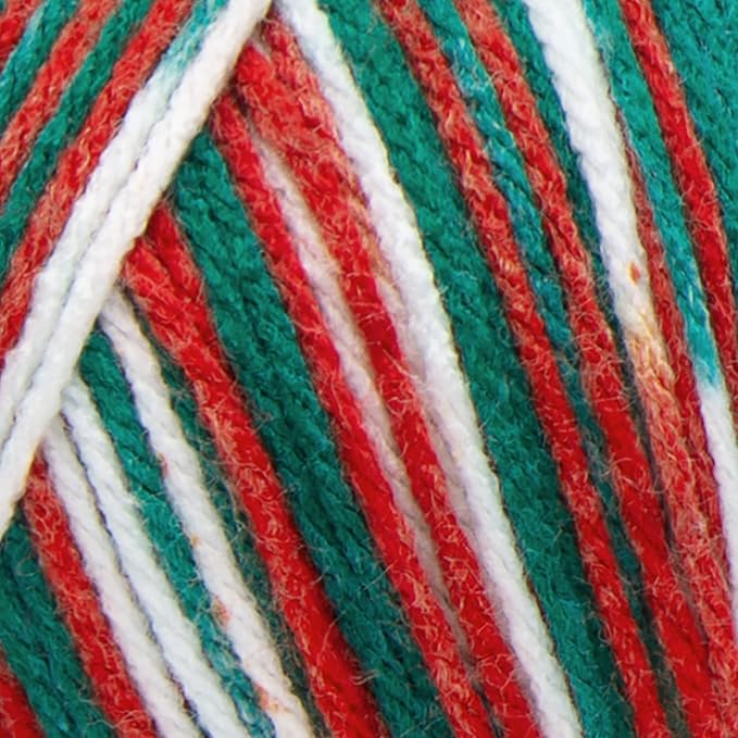 RED HEART Super Saver Yarn, Mistletoe Print (Pack of 2)