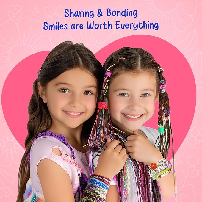 bracelet making kit for girls - friendship bracelet kit - christmas gifts for ages 6 7 8 9 10 11 12 year old girl birthday gifts, arts and crafts for kids ages 8-12 teen bracelets diy maker pink blue