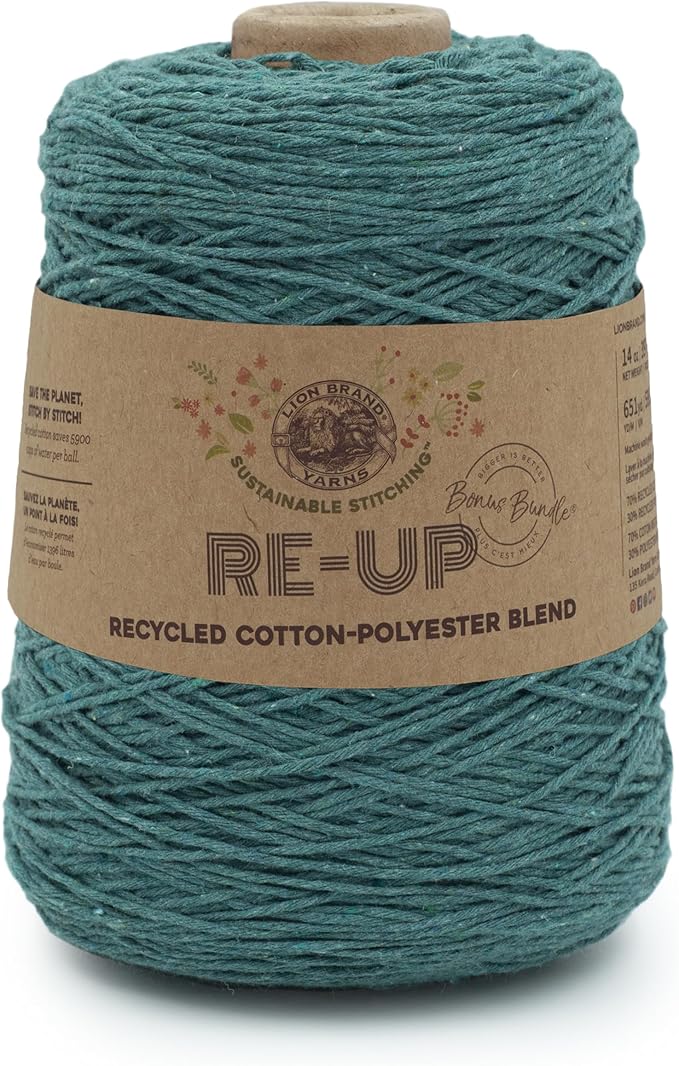 Lion Brand Yarn Re-Up Yarn Bonus Bundle, Sea Glass