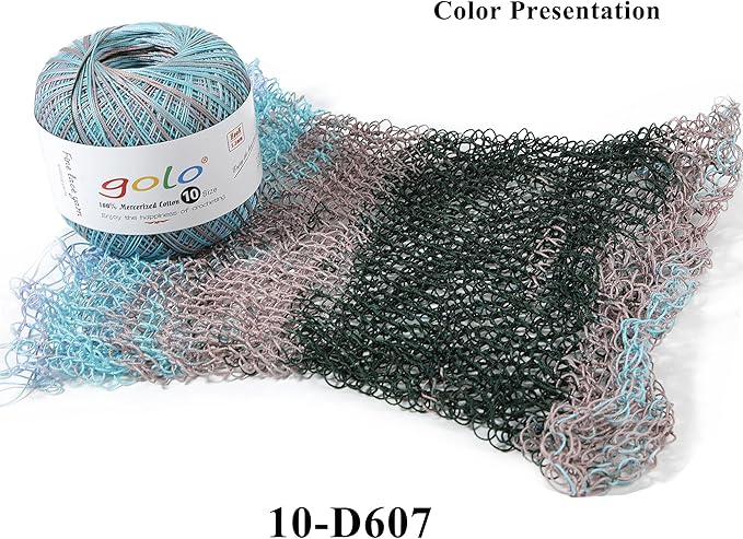 golo Crochet Thread Size10 Space-Dyed Yarn for Hand Knitting D610