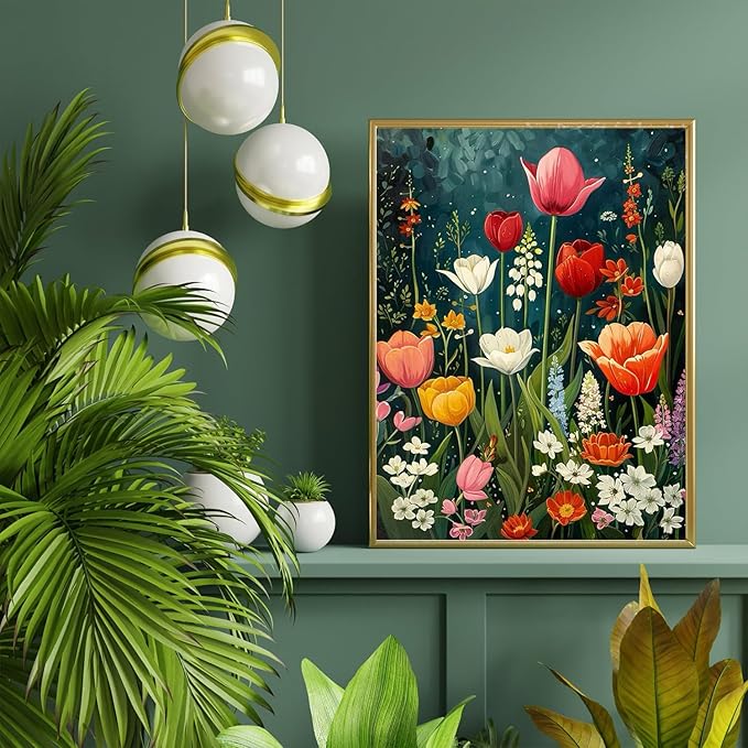 wildflower cross stitch kits for adults - stamped crossstitching kits preprinted 11 count cross-stitch kit for beginner, 11ct prestamped easy pattern needlepoint kits crafts for decor