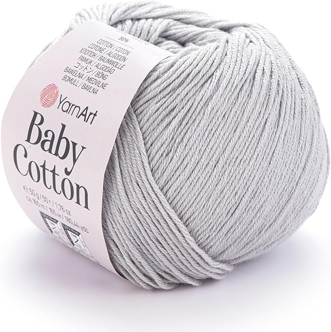 YarnArt Baby Cotton Yarn - Soft Knitting Yarn for Baby & Summer, 50% Cotton 50% Acrylic, 1.76 Oz, 180.44 Yds, Ideal for Amigurumi & Crochet Projects (1, 451)