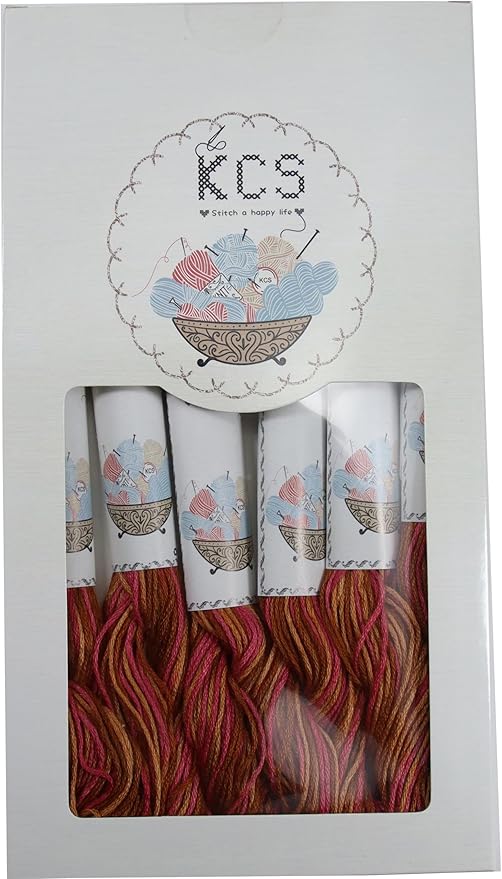 KCS Big skeins of 25 Meters Size 25 Color Variegated Cross Stitch Stranded Threads,6 skeins,4130
