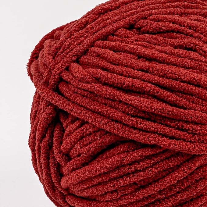 Crafted By Catherine Blanket Solid Yarn - 4 Pack (213 Yards Each Skein), Red, Gauge 6 Super Bulky