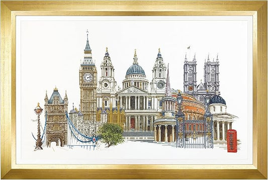 Thea Gouverneur - Counted Cross Stitch Kit - London - Aida - 18 Count - Embroidery Kit for Adults - DMC Embroidery Threads and Other Cross Stitch Supplies Included - 470A